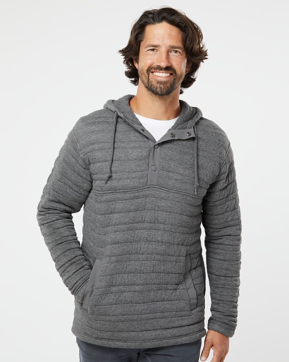 Image for Unisex Horizon Quilted Anorak Hooded Pullover - 8897