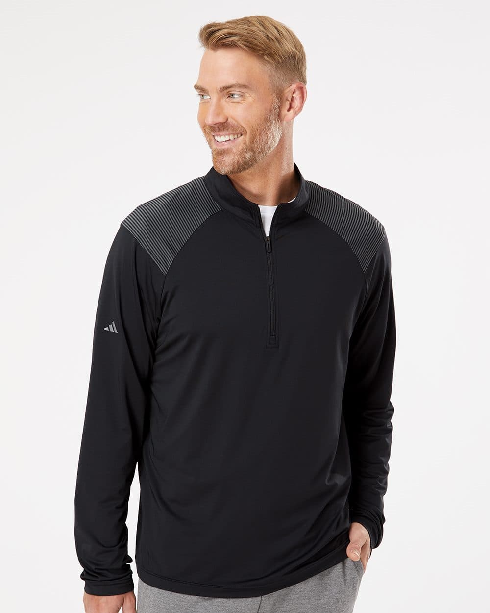 Image for Men's Shoulder Stripe Quarter-Zip Pullover - A520