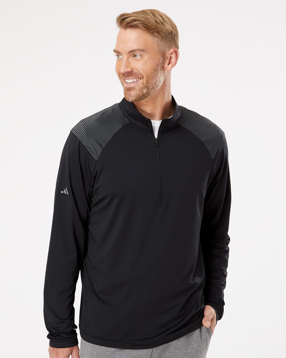 Image for Shoulder Stripe Quarter-Zip Pullover - A520