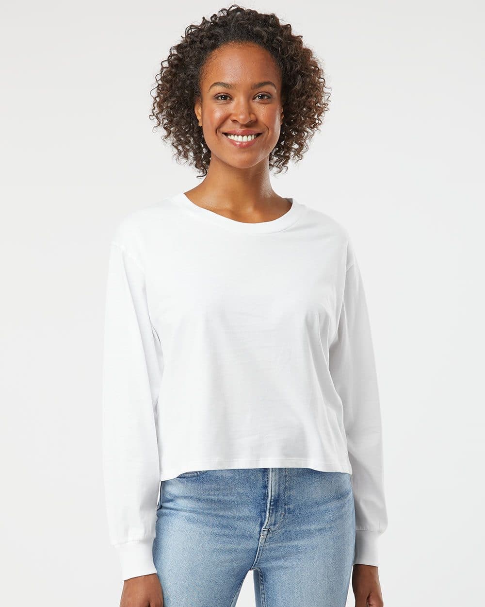 Image for Women's Cotton Jersey Long Sleeve Crop Tee - 1176