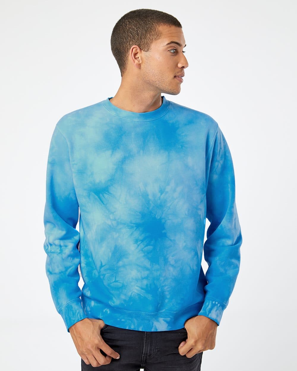 Image for Midweight Tie-Dyed Crewneck Sweatshirt - PRM3500TD