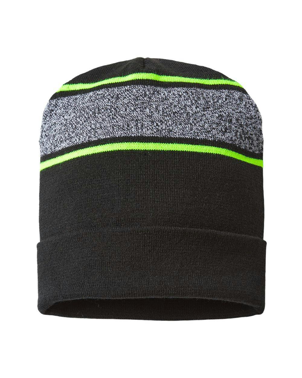 Image for USA-Made Variegated Striped Cuffed Beanie - RKV12