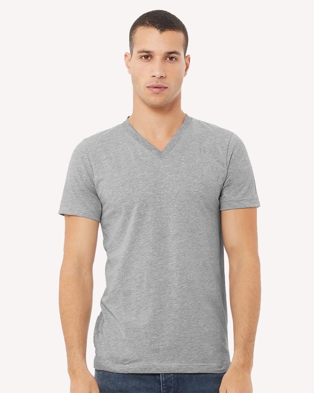 Image for Heather CVC V-Neck Tee - 3005CVC