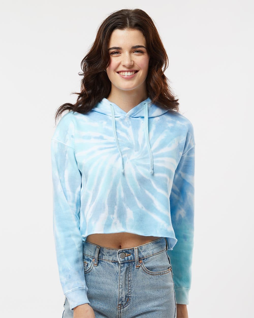 Image for Women's Tie-Dyed Crop Hooded Sweatshirt - 8333