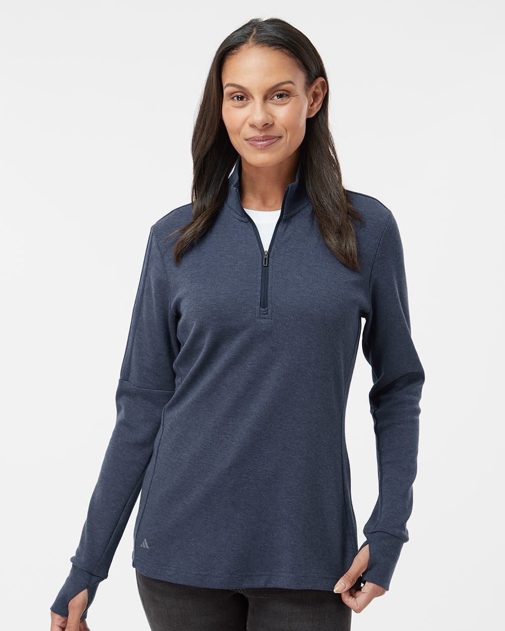 Image for Women's 3-Stripes Quarter-Zip Sweater - A555