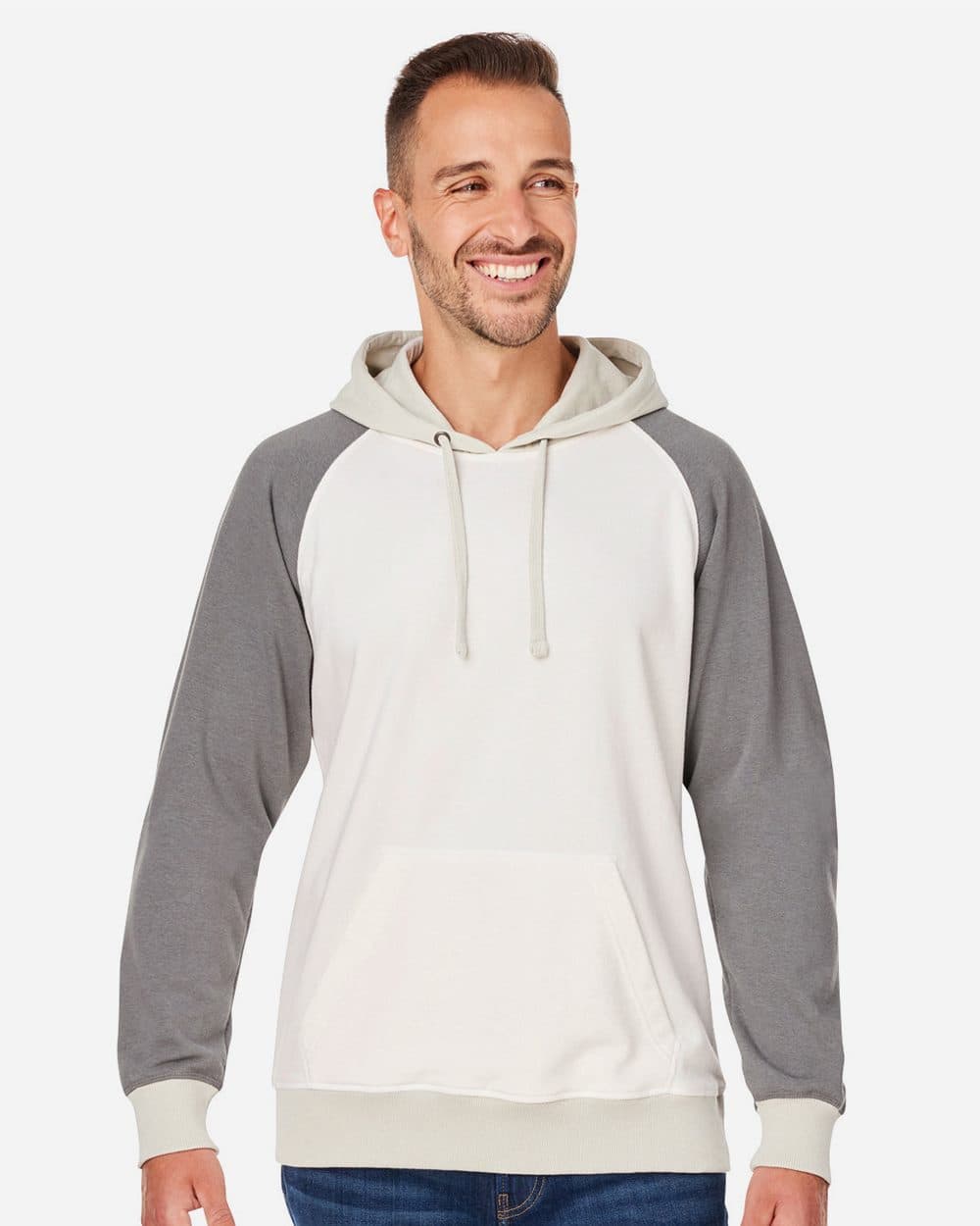 Image for Unisex Vintage Tricolor Hooded Sweatshirt - 8886