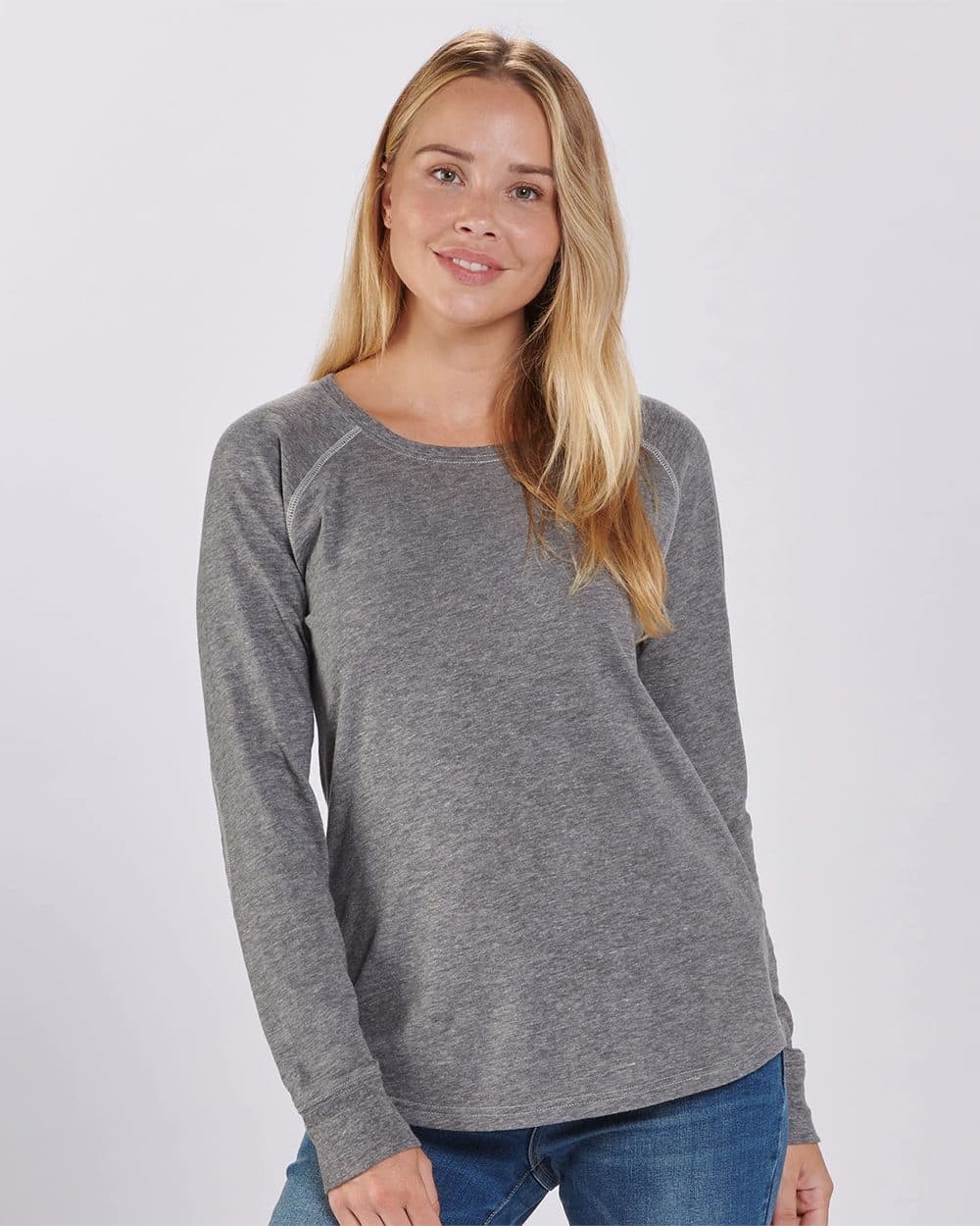 Image for Women's Solid Preppy Patch Long Sleeve T-Shirt - BW3166