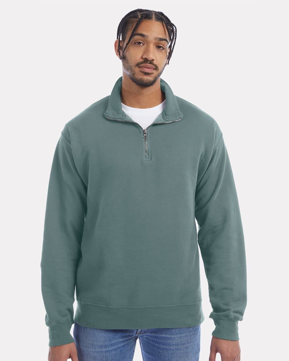 Image for Unisex Garment-Dyed Quarter-Zip Sweatshirt - GDH425