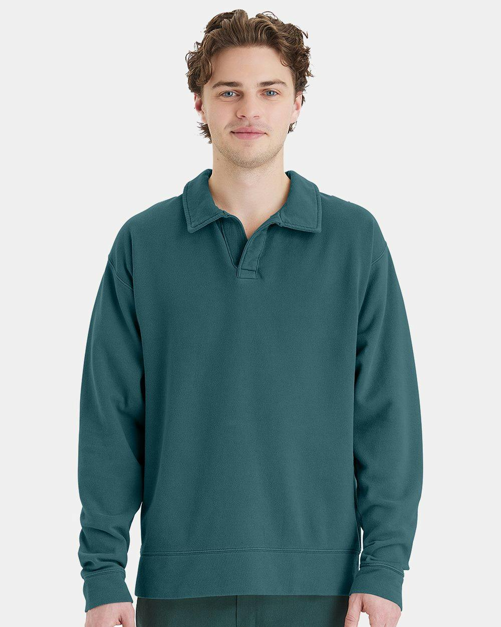 Image for Garment-Dyed Polo Collar Sweatshirt - GDH490
