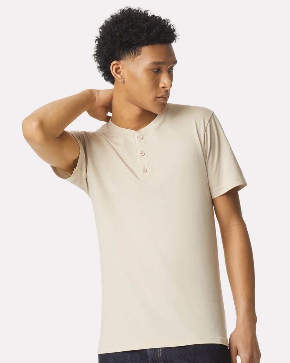 Image for Unisex CVC Henley Tee - 2004CVC