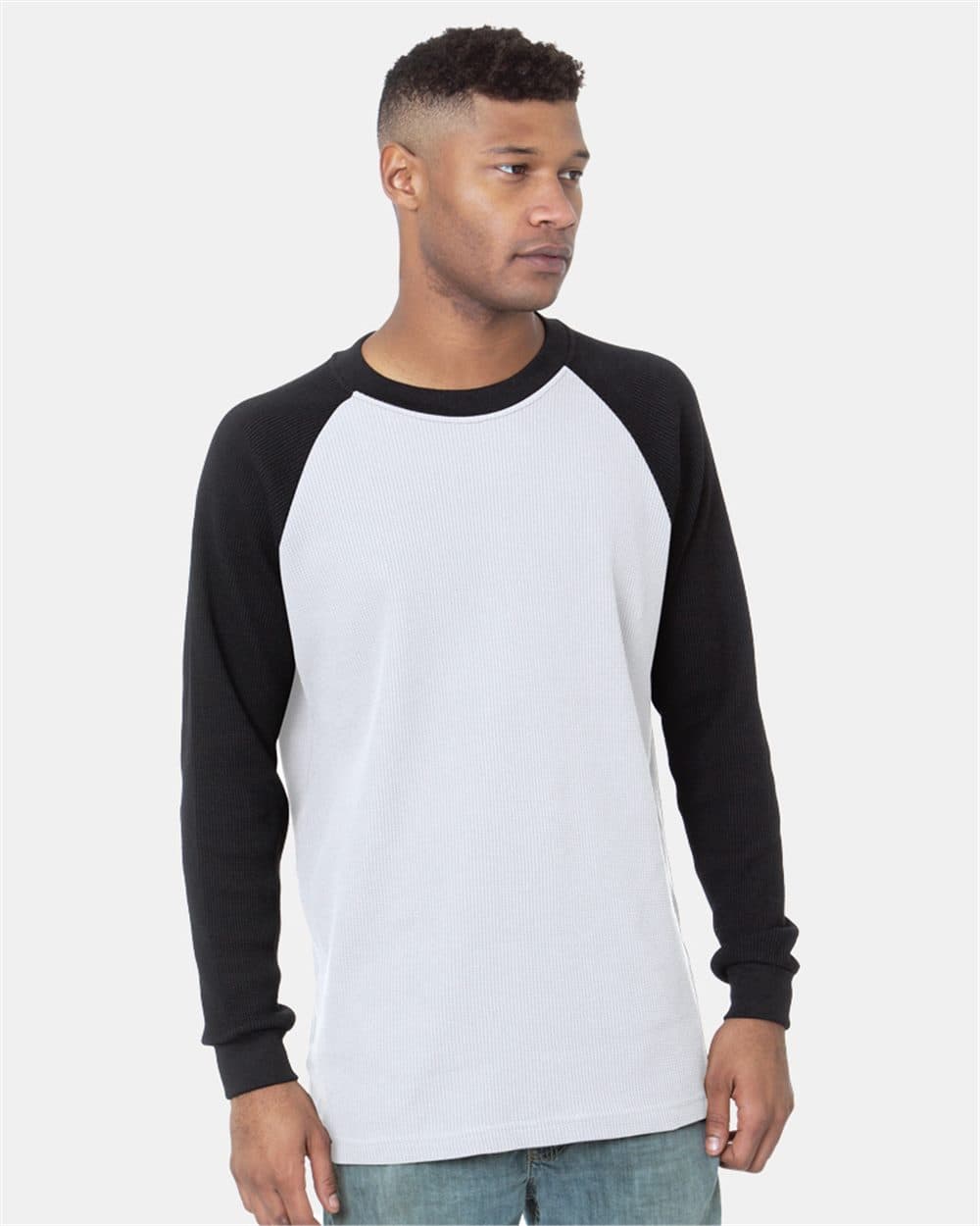 Image for Men's USA-Made Heavyweight Waffle Knit Thermal Raglan T-Shirt - 8211