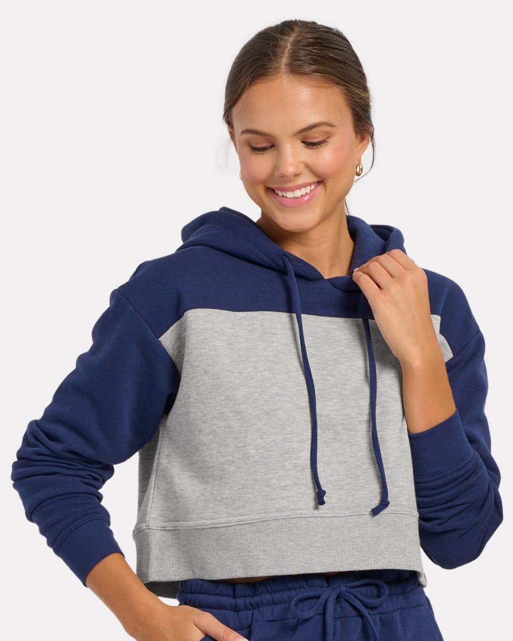 Image for Women's Cropped Fleece Hooded Sweatshirt - BW5404