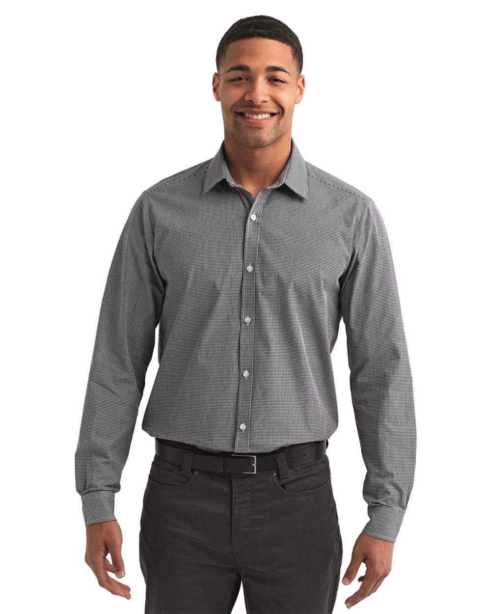 Image for Microcheck Gingham Long-Sleeve Cotton Shirt - RP220