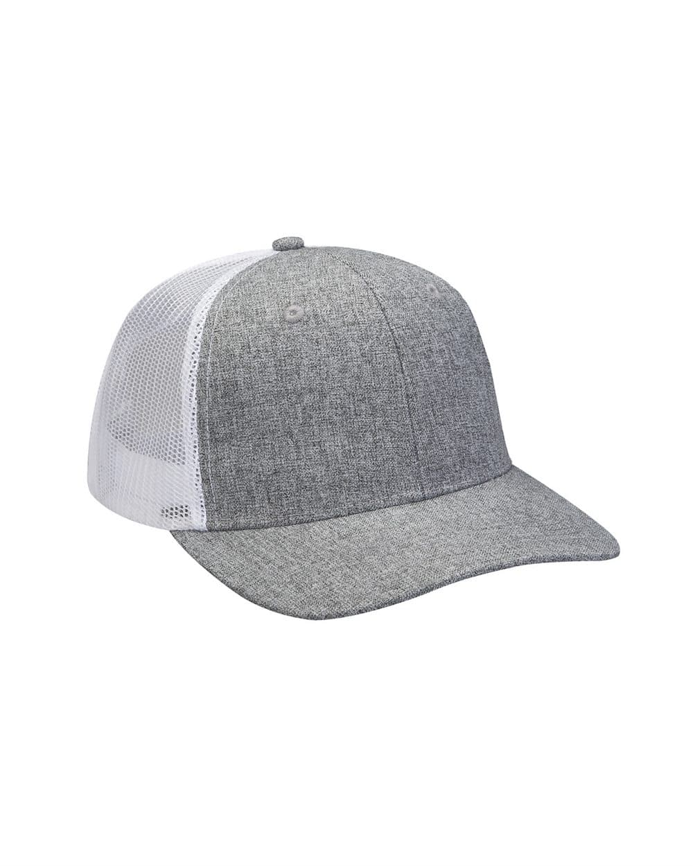 Image for Heather Woven/Soft Mesh Trucker Style Cap - PV102
