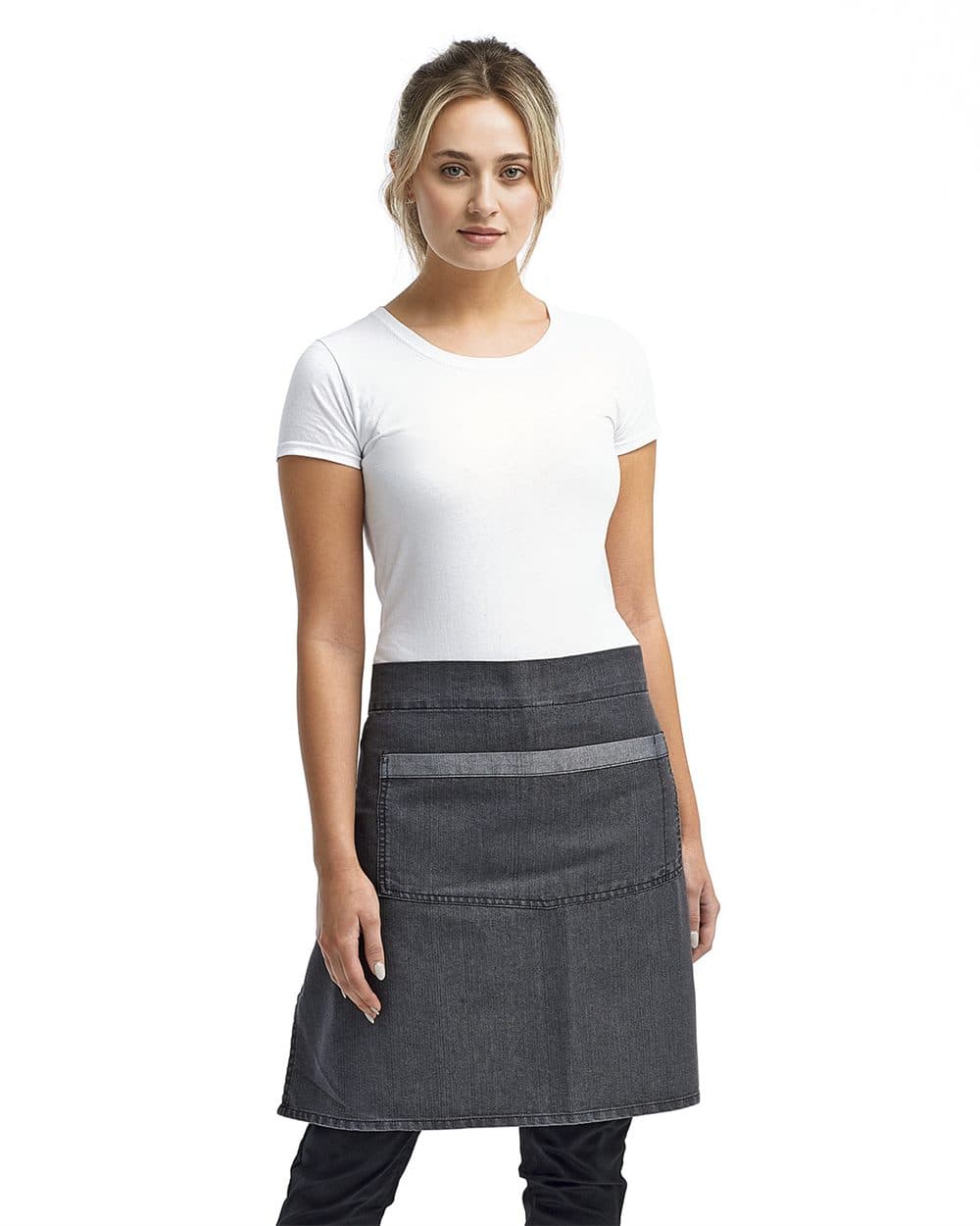 Image for Domain Contrast Denim Waist Apron with Pocket - RP128