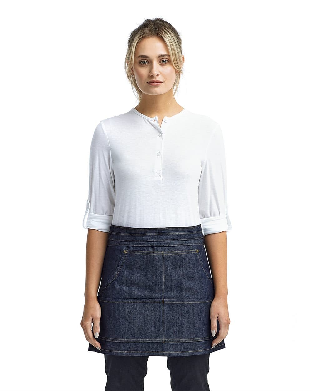 Image for Four-Pocket Jeans Stitch Denim Waist Apron - RP125