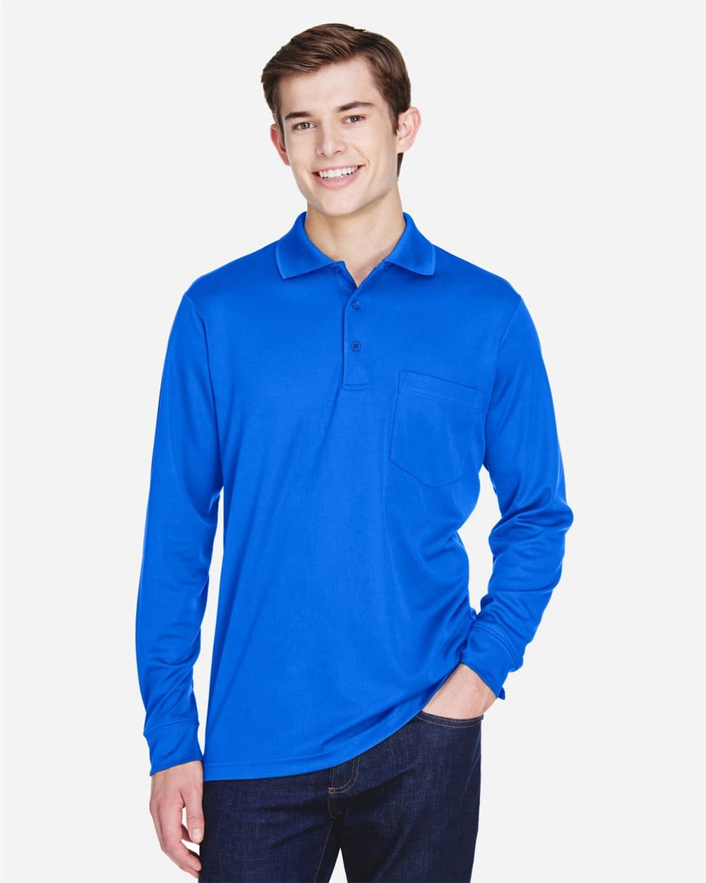Image for Men's Pinnacle Performance Long Sleeve Piqué Polo with Pocket - 88192P