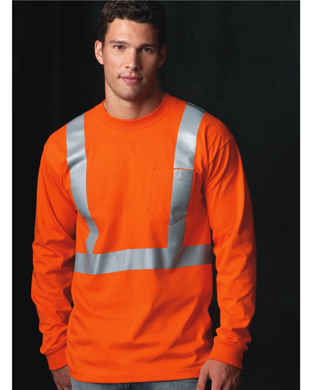 Image for Unisex USA-Made High Visibility Long Sleeve Pocket T-Shirt - 3781