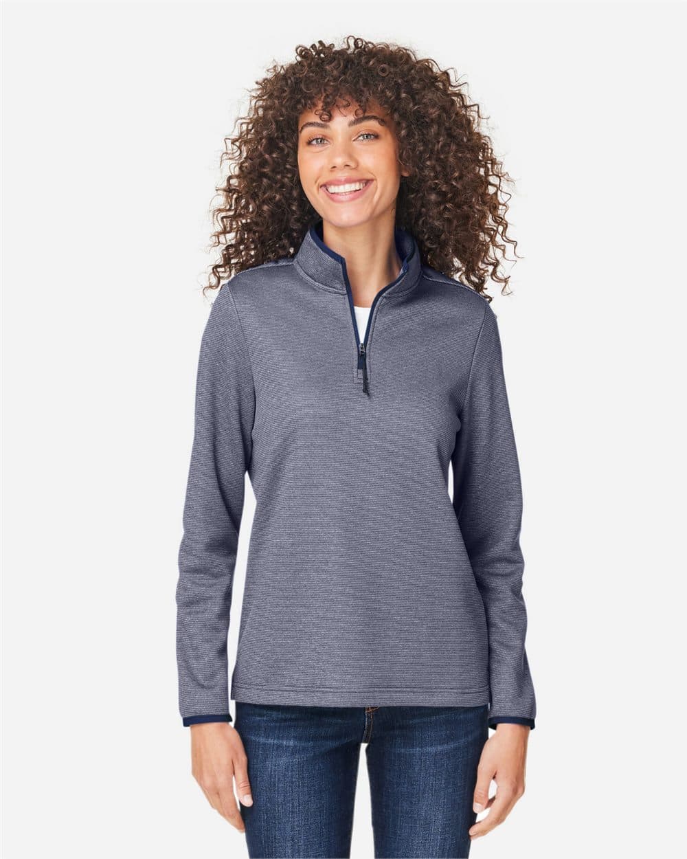 Image for Women's Venture Heathered Stripe Quarter-Zip Pullover - CE73W