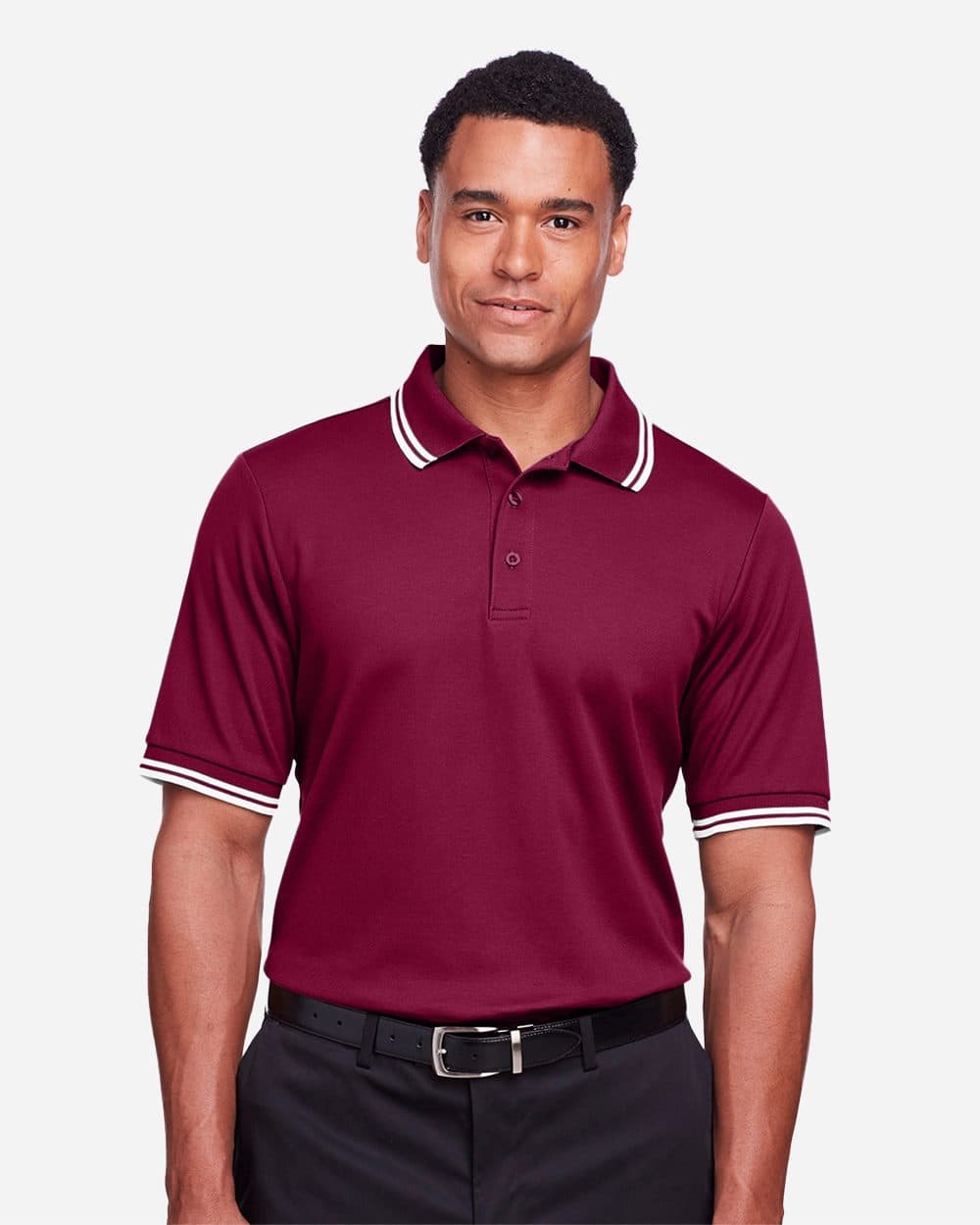 Image for Men's CrownLux Performance® Plaited Tipped Polo - DG20C