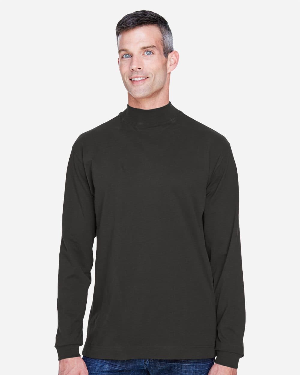 Image for Unisex Sueded Jersey Mock Neck T-Shirt - D420