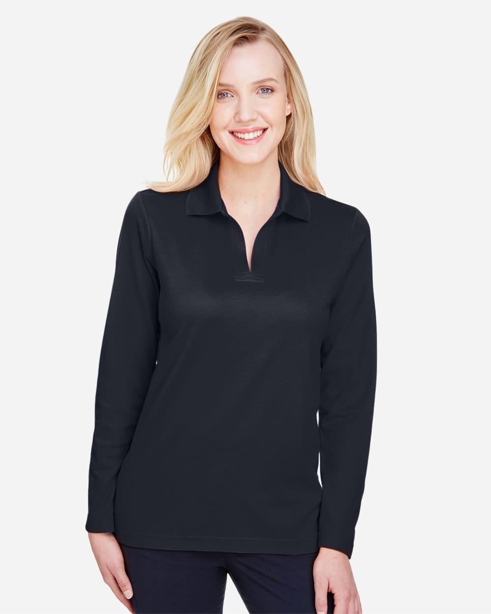 Image for Women's CrownLux Performance® Plaited Long Sleeve Polo - DG20LW