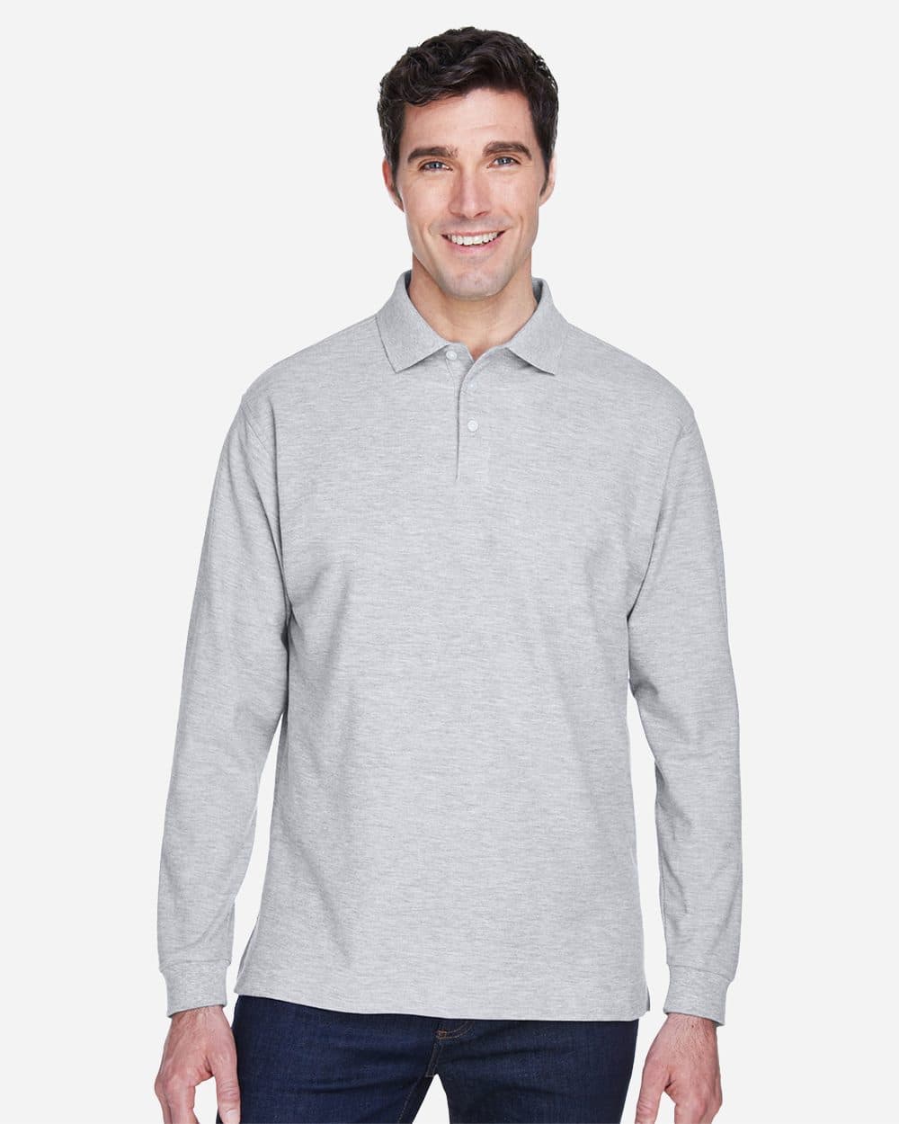 Image for Men's Pima Piqué Long Sleeve Polo - D110