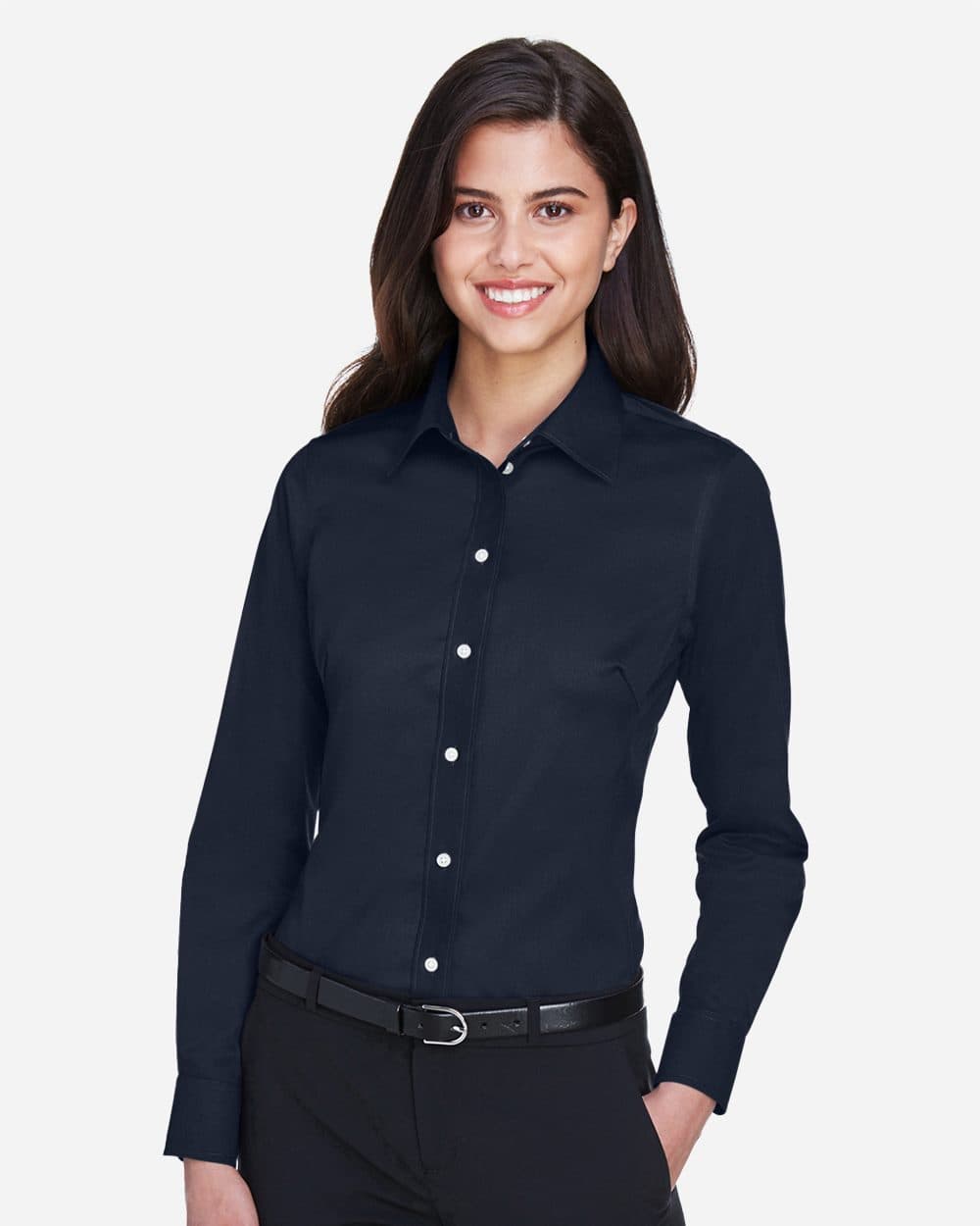 Image for Women's Crown Collection® Solid Stretch Twill Woven Dress Shirt - DG530W