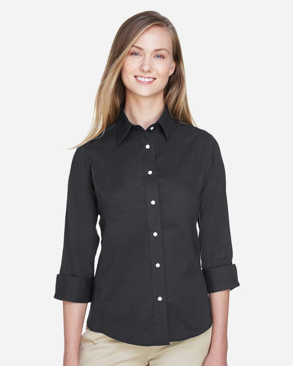 Image for Women's Perfect Fit™ Three-Quarter Sleeve Stretch Poplin Dress Shirt - DP625W