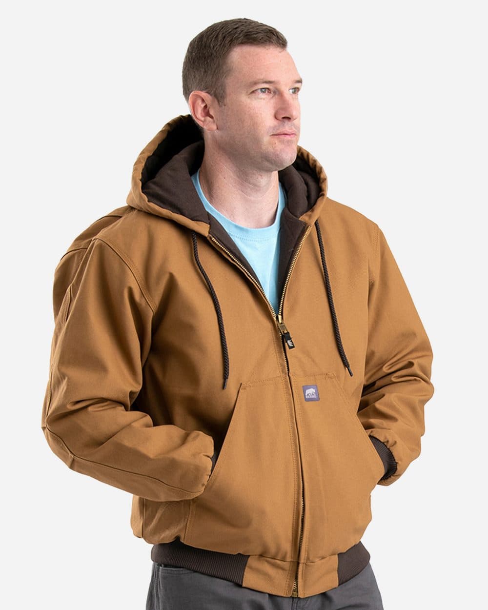 Image for Men's Tall Highland Washed Cotton Duck Hooded Jacket - HJ51T