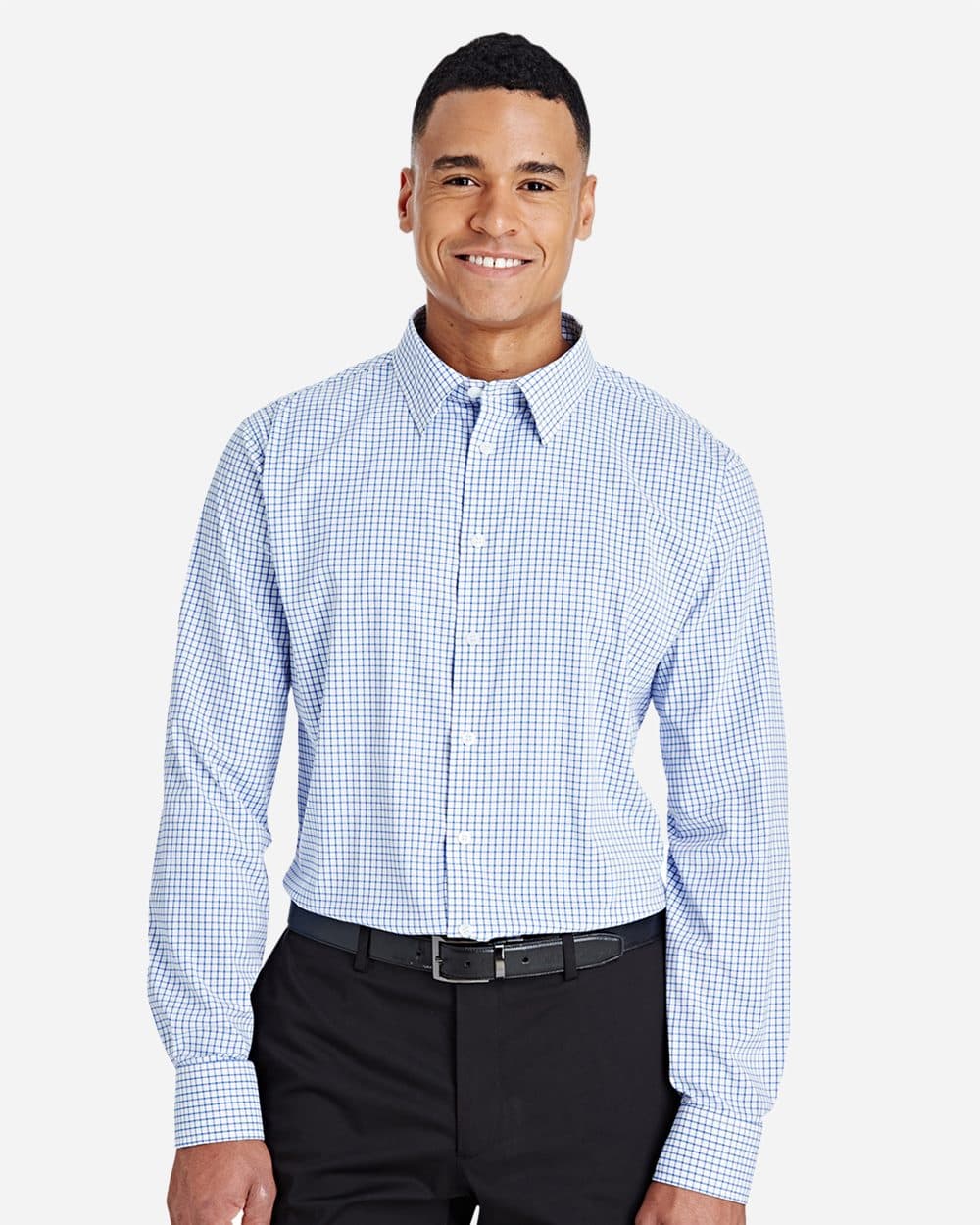 Image for Men's CrownLux Performance® Micro Windowpane Woven Dress Shirt - DG540