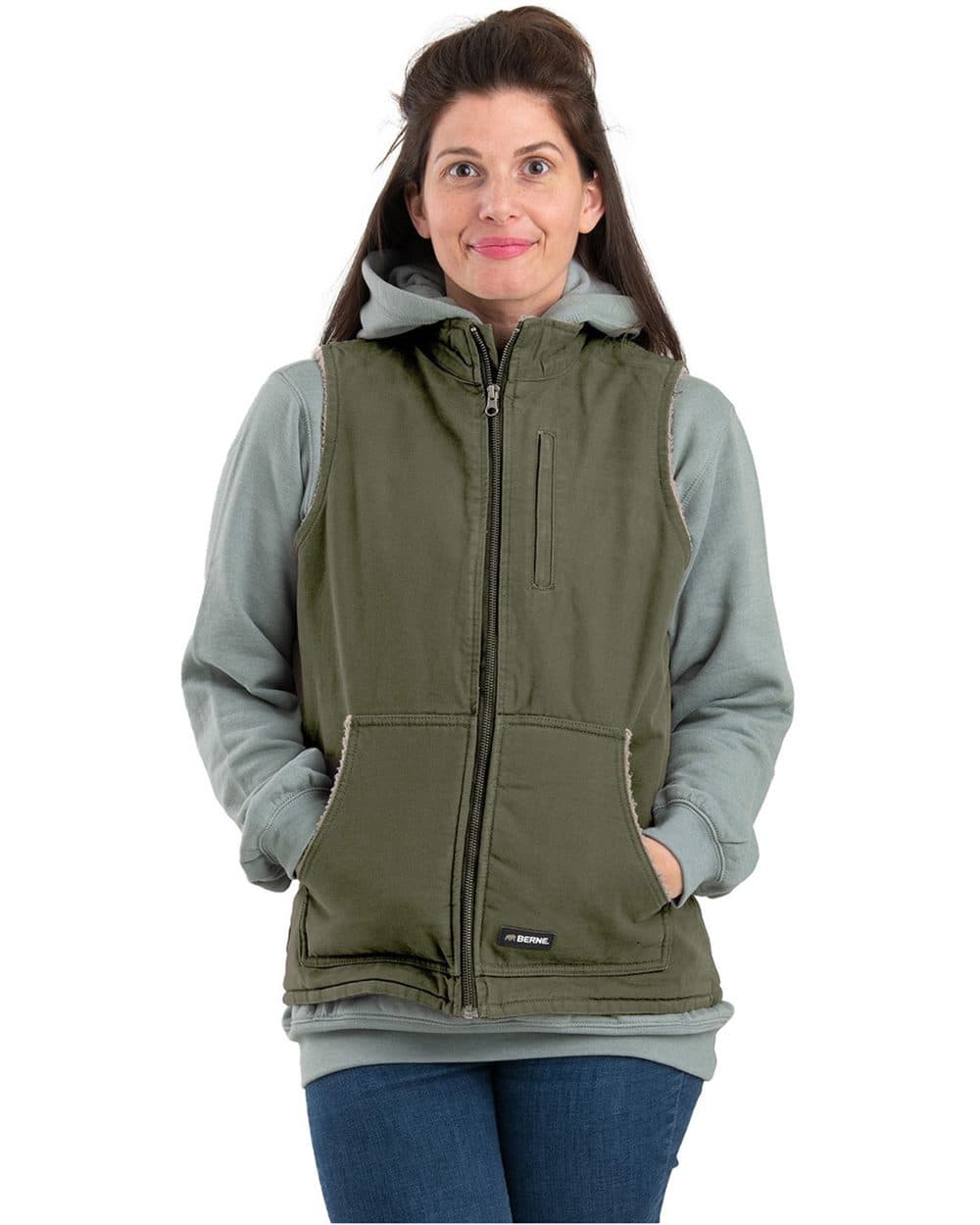 Image for Women's Sherpa-Lined Softstone Duck Vest - WV15