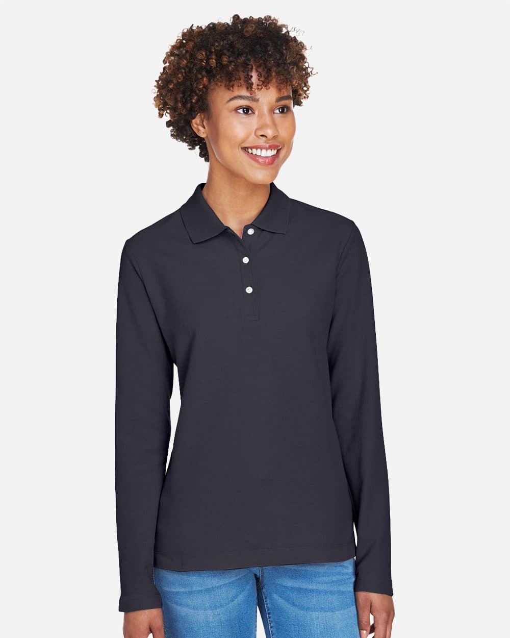 Image for Women's Pima Piqué Long Sleeve Polo - D110W