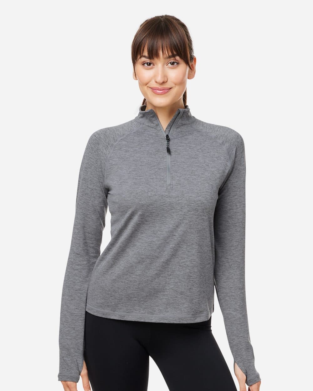 Image for Women's Marbled Jersey Fairway Quarter-Zip Pullover - PDP8023