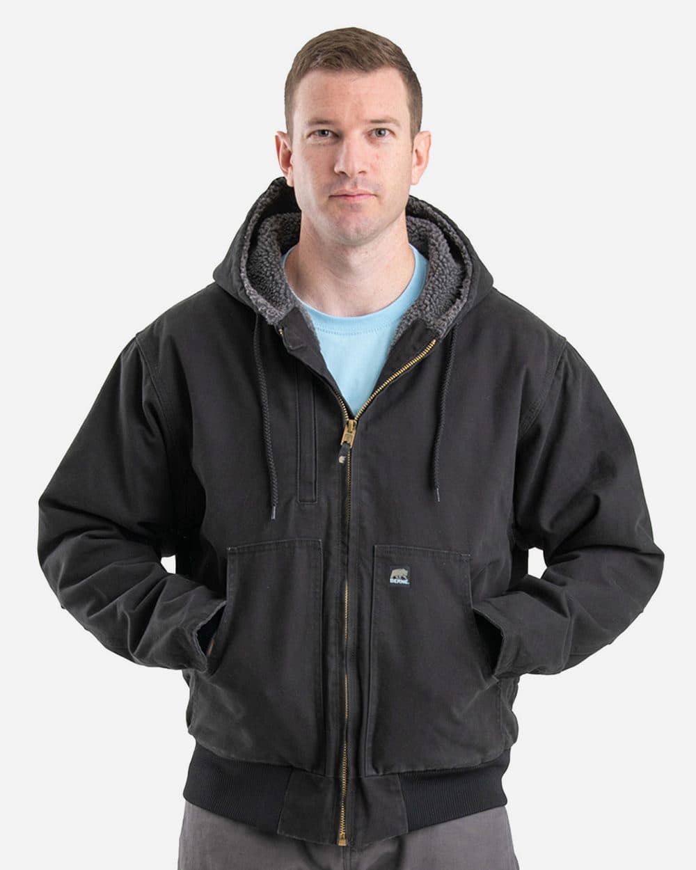 Image for Men's Highland Flex180® Washed Duck Hooded Work Jacket - HJ317