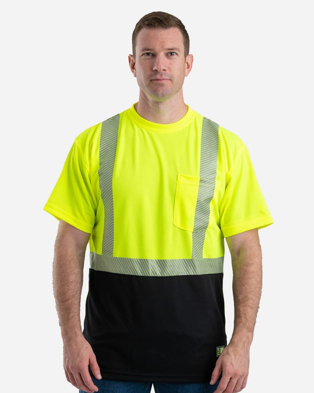 Image for Unisex Hi-Vis Class 2 Color Blocked Pocket T-Shirt - HVK017