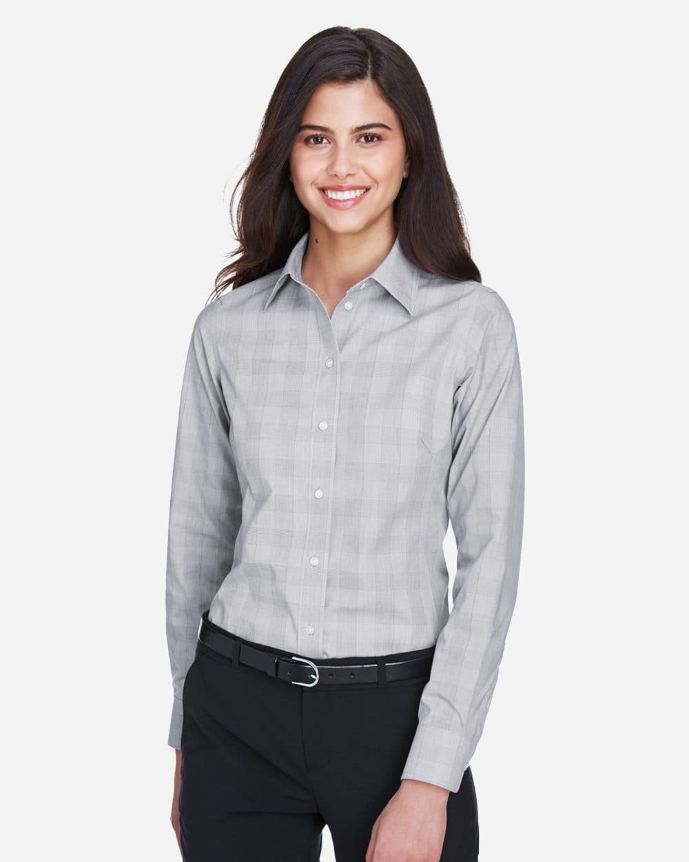 Image for Women's Crown Collection® Glen Plaid Woven Dress Shirt - DG520W