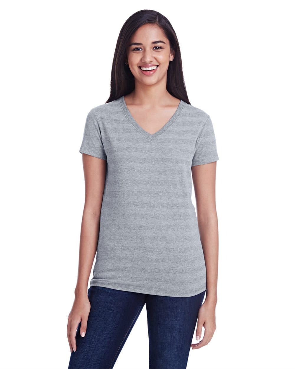 Image for Women's Invisible Stripe V-Neck T-Shirt - 252RV