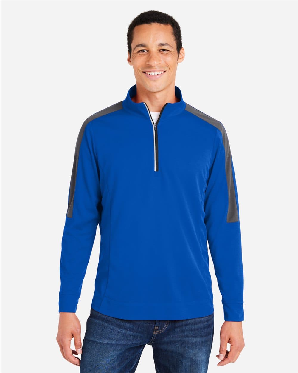 Image for Men's Market Snag Protect Mesh Colorblock Quarter-Zip Pullover - CE404