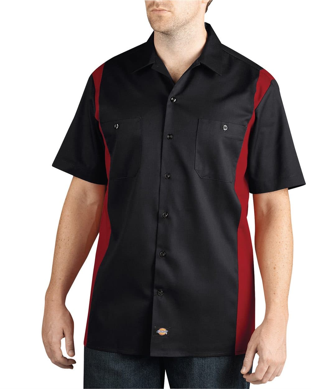 Image for Two-Tone Short-Sleeve Work Shirt - WS508