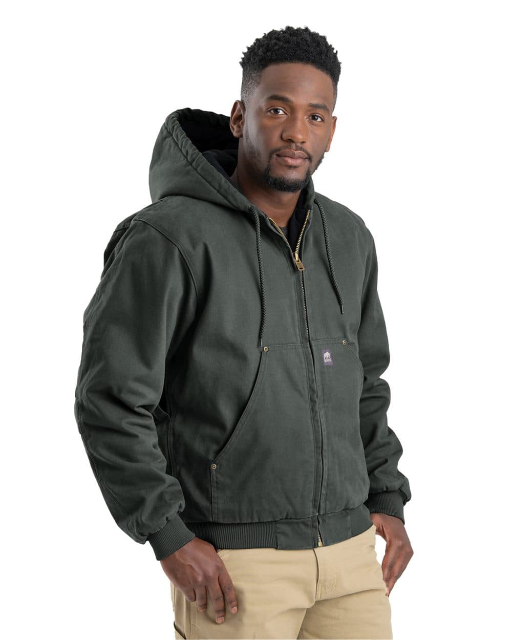 Image for Men's Tall Heartland Washed Cotton Duck Hooded Jacket - HJ375T