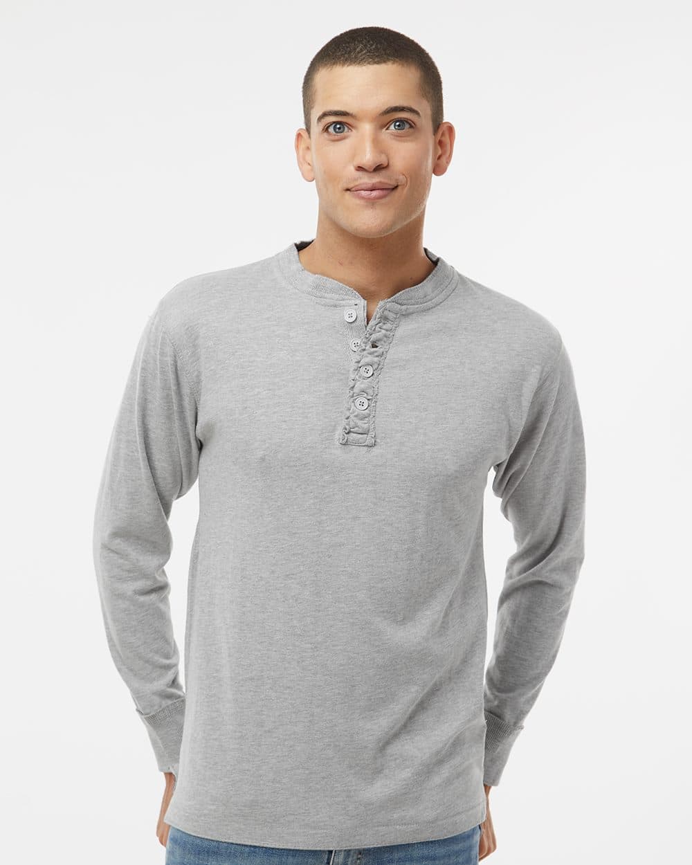 Image for Vintage Brushed Jersey Henley - 8244