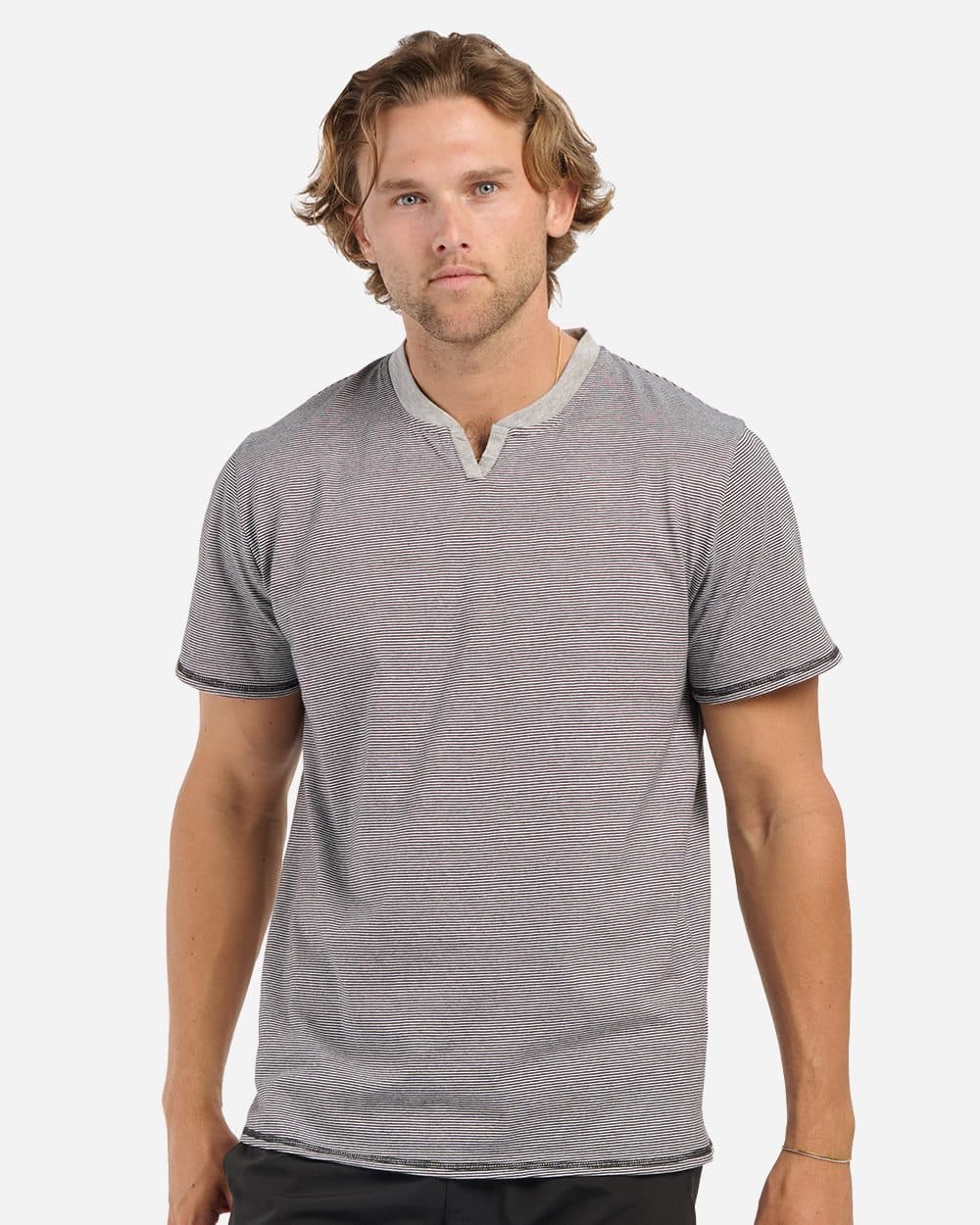 Image for Men's Striped V-Notch T-Shirt - BM2401