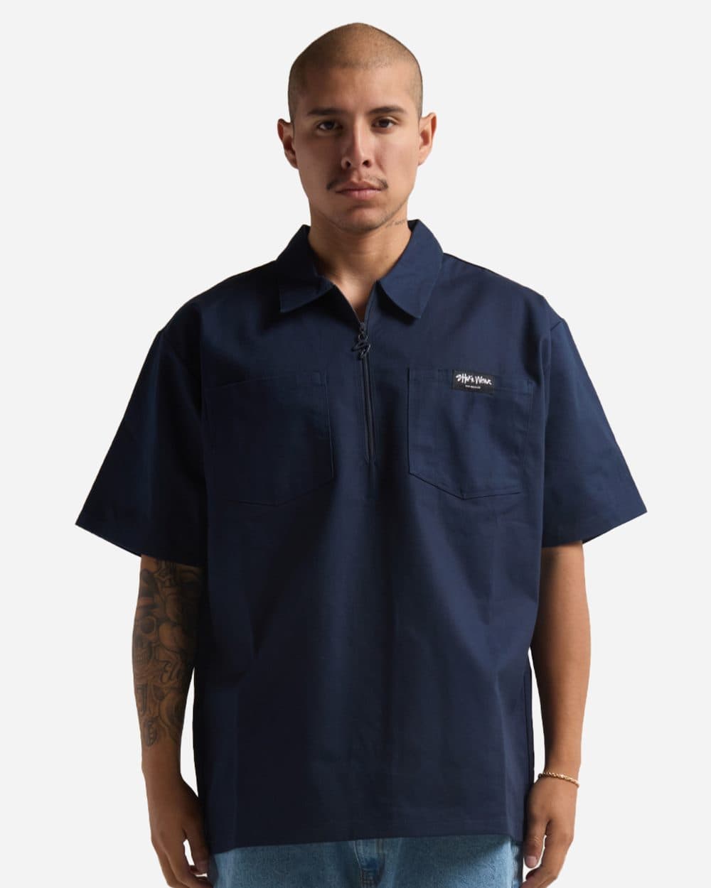 Image for Men's Work Heavyweight Quarter-Zip Short Sleeve Shirt - SHQZWS