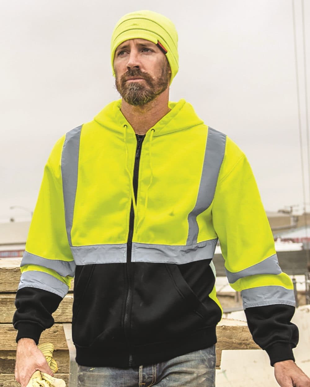 Image for Hi-Vis Full-Zip Hooded Sweatshirt - JS102-103