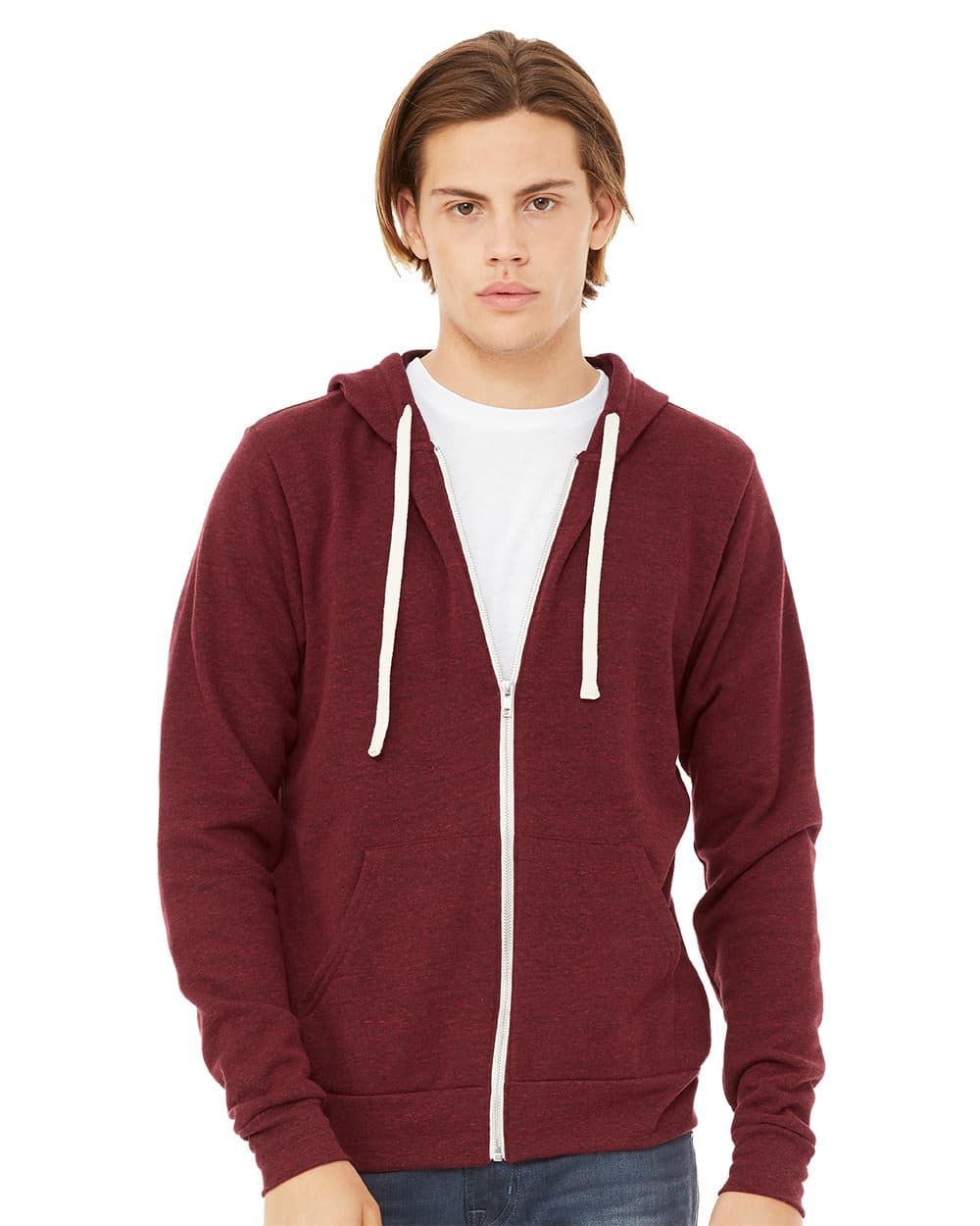 Image for Unisex Triblend Sponge Fleece Full-Zip Hoodie - 3909