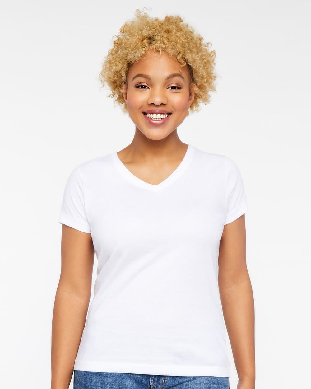 Image for Women's Fine Jersey V-Neck Tee - 3507