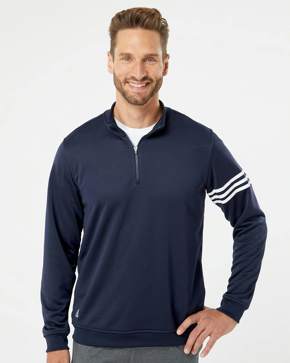 Image for 3-Stripes French Terry Quarter-Zip Pullover - A190