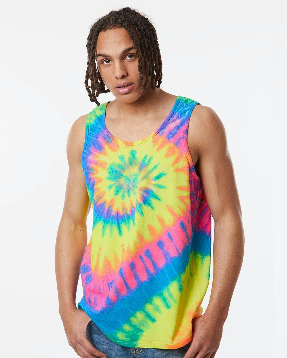 Image for Multi-Color Spiral Tie-Dyed Tank Top - 420MS