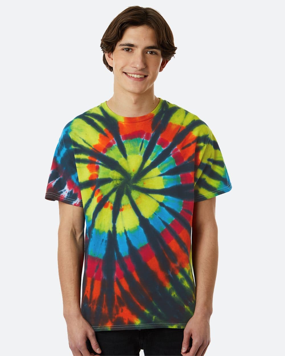 Image for Rainbow Cut-Spiral Tie-Dyed T-Shirt - 200TD